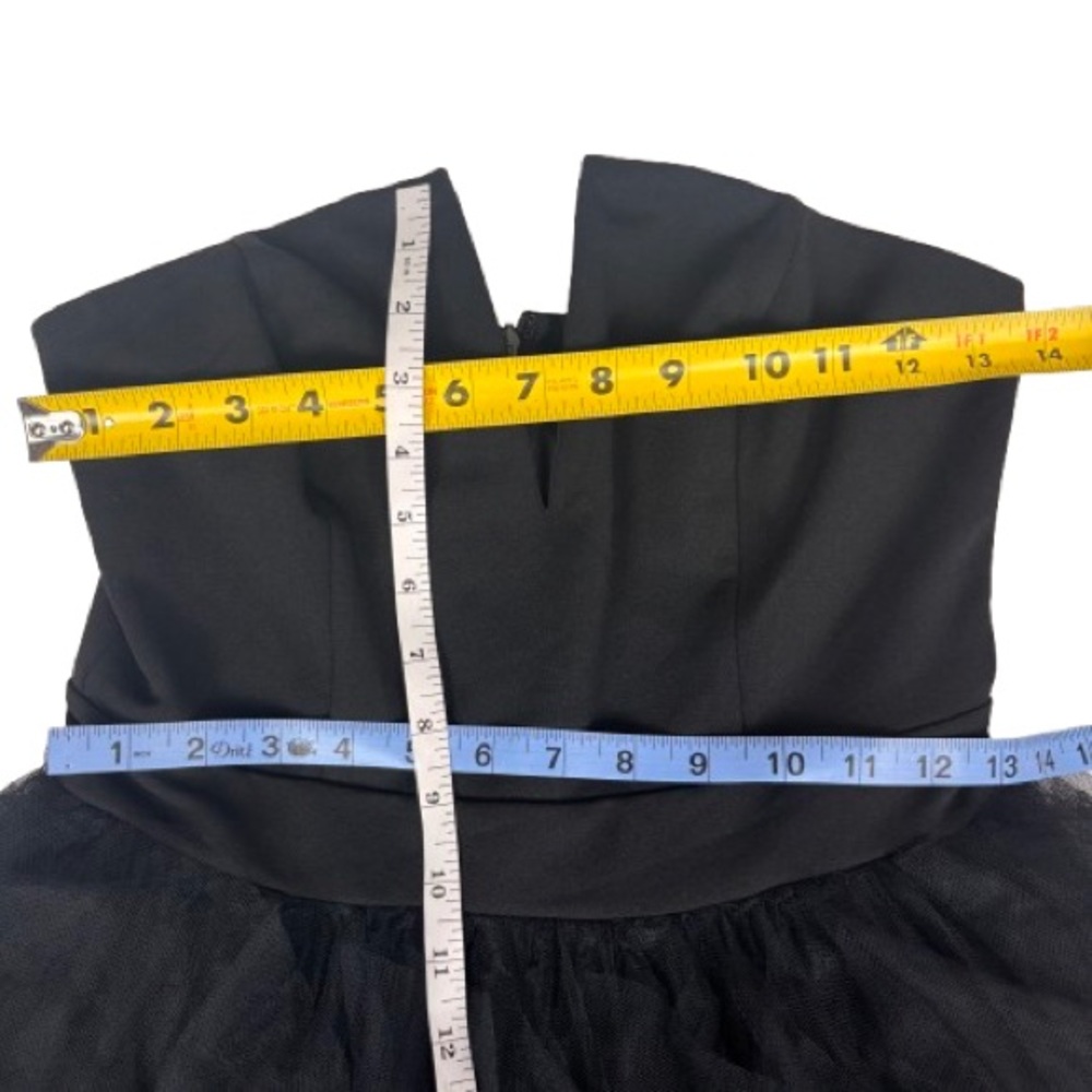 Fashion Nova Black Strapless Sheer Tulle Dress Built-In Briefs M Whimsigoth NEW - Picture 4 of 12